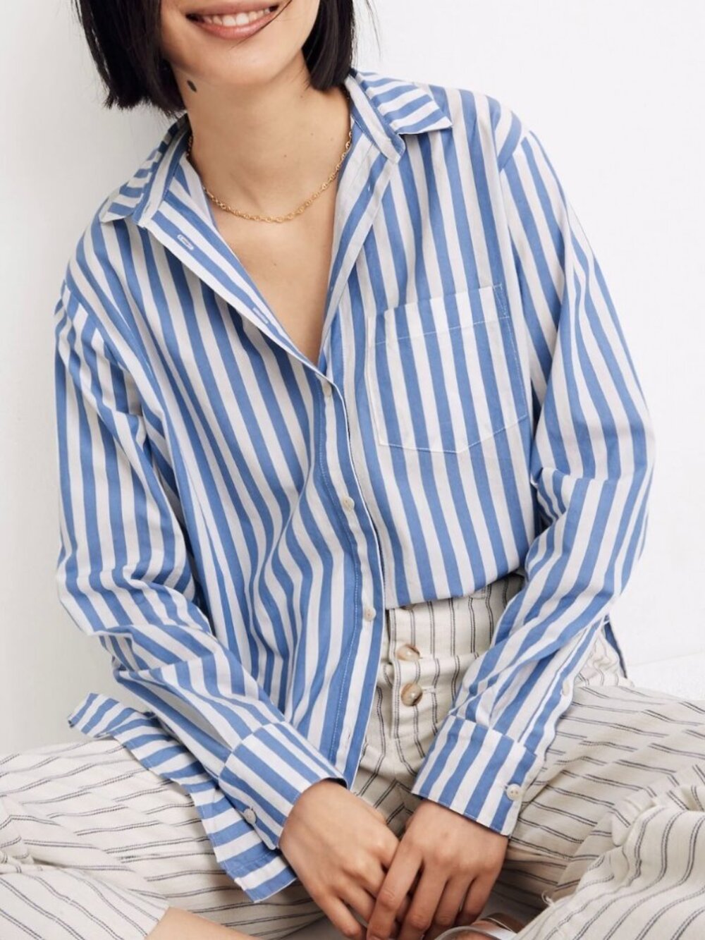 Madewell, Oversized Ex-Boyfriend Shirt in Mullins Stripe, Size: Medium